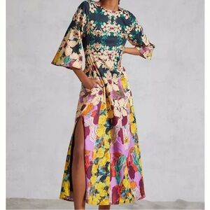 Anthropologie x Roopa Pemmaraju Floral Open Back Maxi Dress